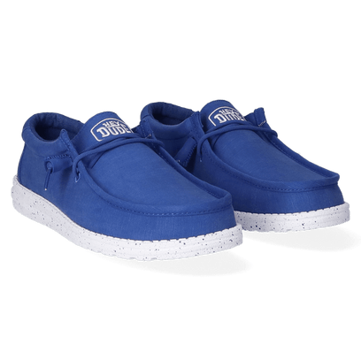 Wally Slub Canvas Heren Instappers True Blue