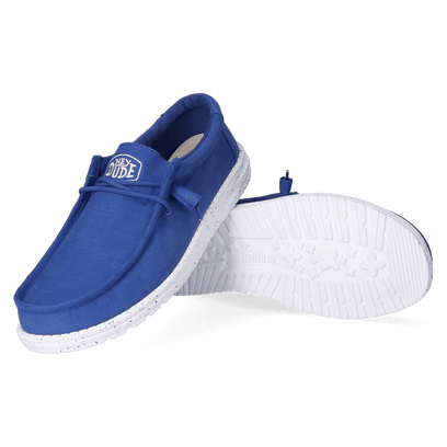 Wally Slub Canvas Heren Instappers True Blue