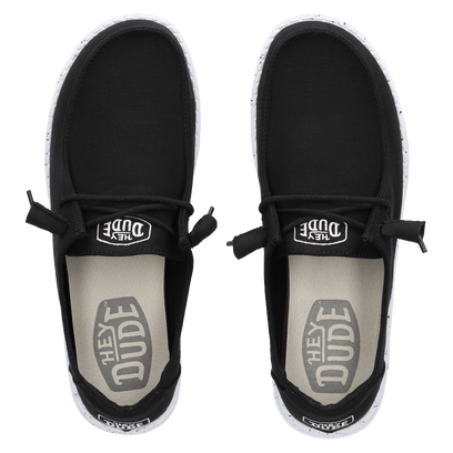 Wendy Slub Dames Instappers Black