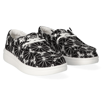 Wendy Rise Eyelet Dames Instappers Black