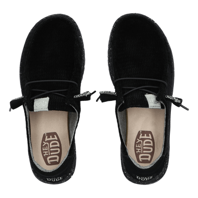 Wendy Wave Corduroy Dames Instappers Black