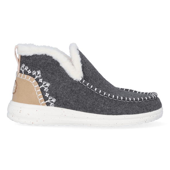 Denny Wool Faux Shearling Dames Instappers Grey Denny Wool Faux Shearling Dames Instappers Grey