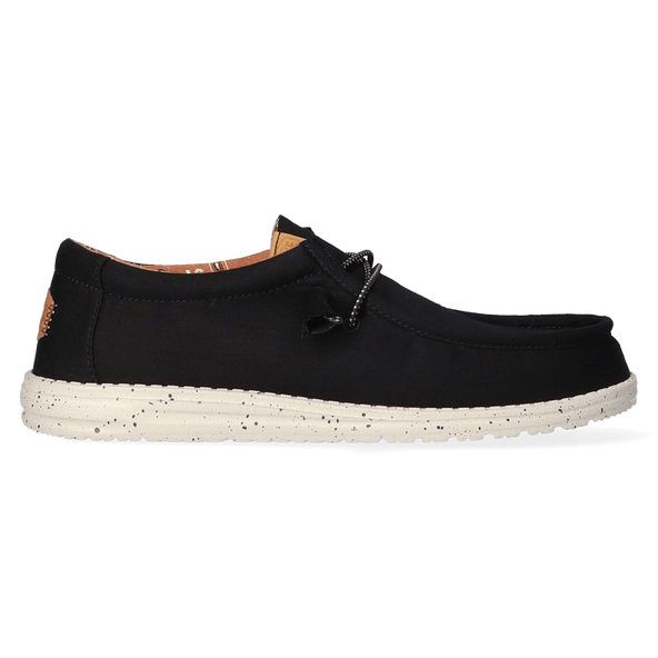 Wally Washed Canvas Heren Instapper Black Wally Washed Canvas Heren Instapper Black