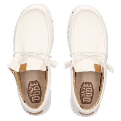 Wally Washed Canvas Heren Instapper White