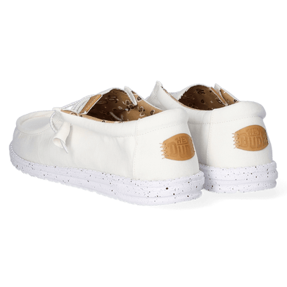 Wally Washed Canvas Heren Instapper White
