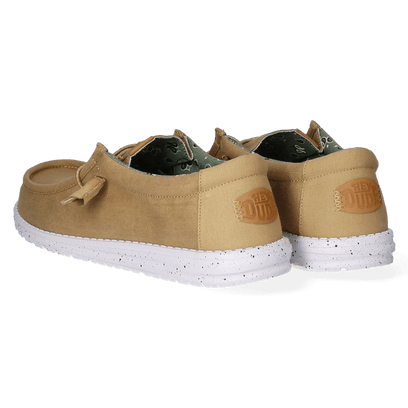 Wally Washed Canvas Heren Instapper Walnut