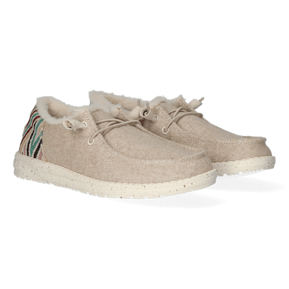 Wendy Funk Wool Dames Instappers Beige