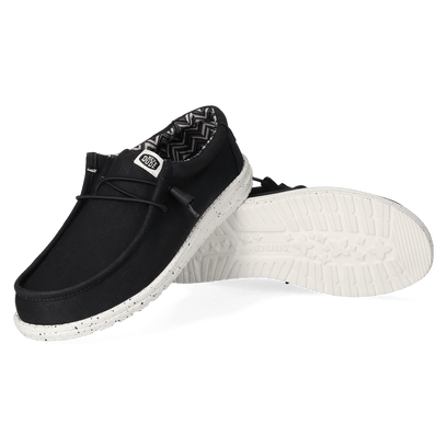 Wally Canvas Heren Instappers Black/White
