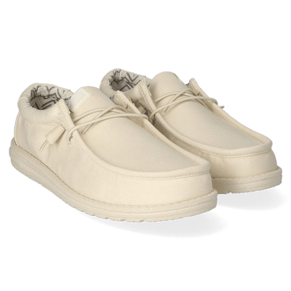 Wally Canvas Heren Instappers Stone White