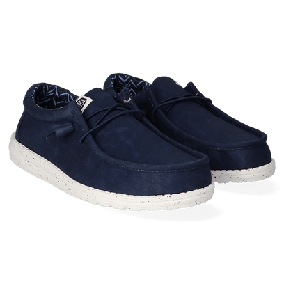 Wally Canvas Heren Instappers Navy
