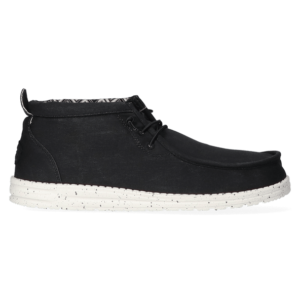 Wally Mid Canvas Heren Instappers Black/White Wally Mid Canvas Heren Instappers Black/White