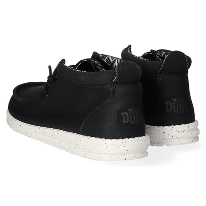 Wally Mid Canvas Heren Instappers Black/White