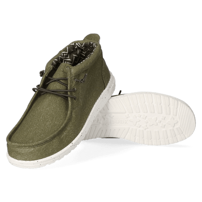 Wally Mid Canvas Heren Instappers Olive