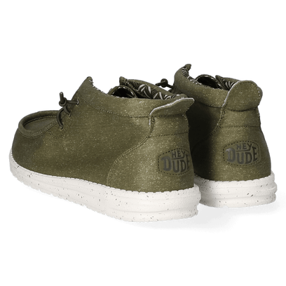 Wally Mid Canvas Heren Instappers Olive