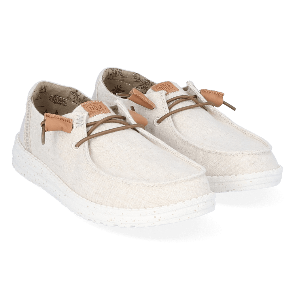 Wendy Washed Canvas Dames Instapper Cream