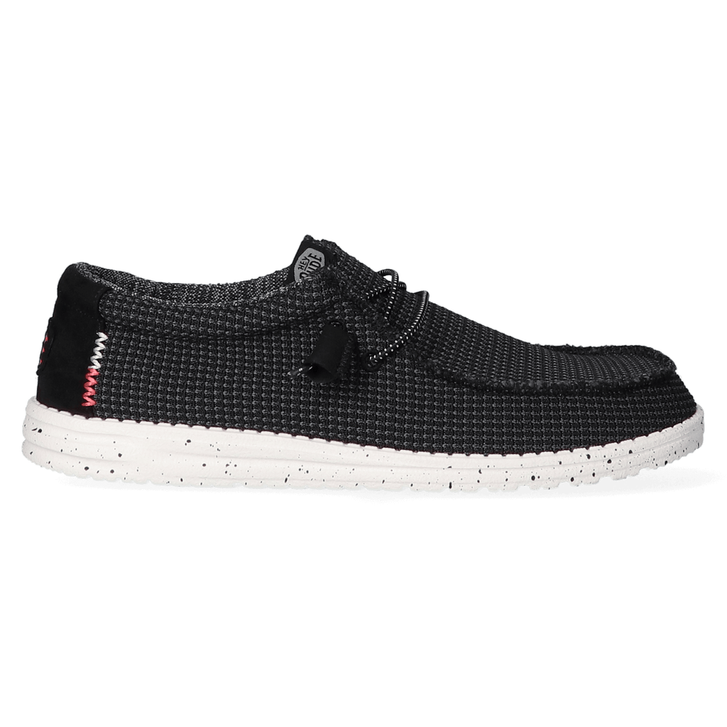 Wally Sport Mesh Heren Instappers Black/White