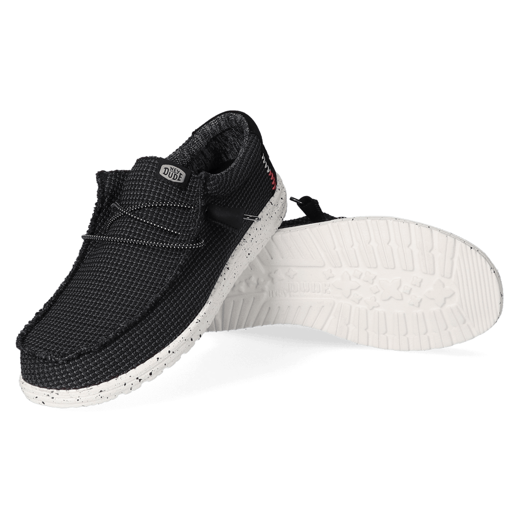 Wally Sport Mesh Heren Instappers Black/White