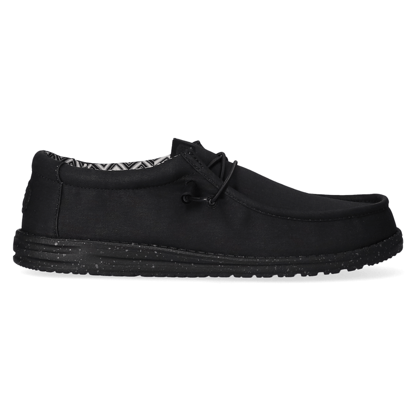 Wally Canvas Heren Instappers Black/Black