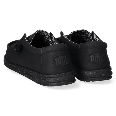 Wally Canvas Heren Instappers Black/Black
