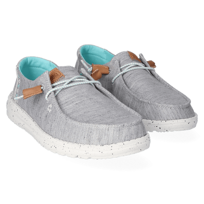 Wendy Heathered Slub Tropical Dames Instappers Grey