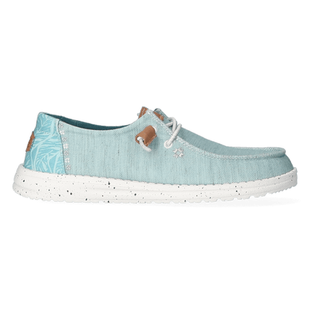 Wendy Heathered Slub Tropical Dames Instappers Blue