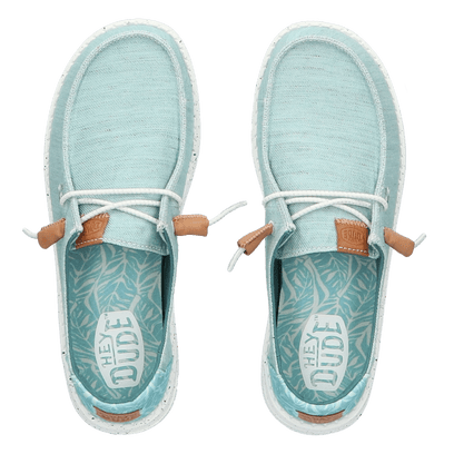 Wendy Heathered Slub Tropical Dames Instappers Blue