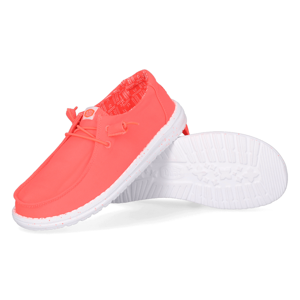 Wendy Stretch Canvas Dames Instappers Fiery Coral