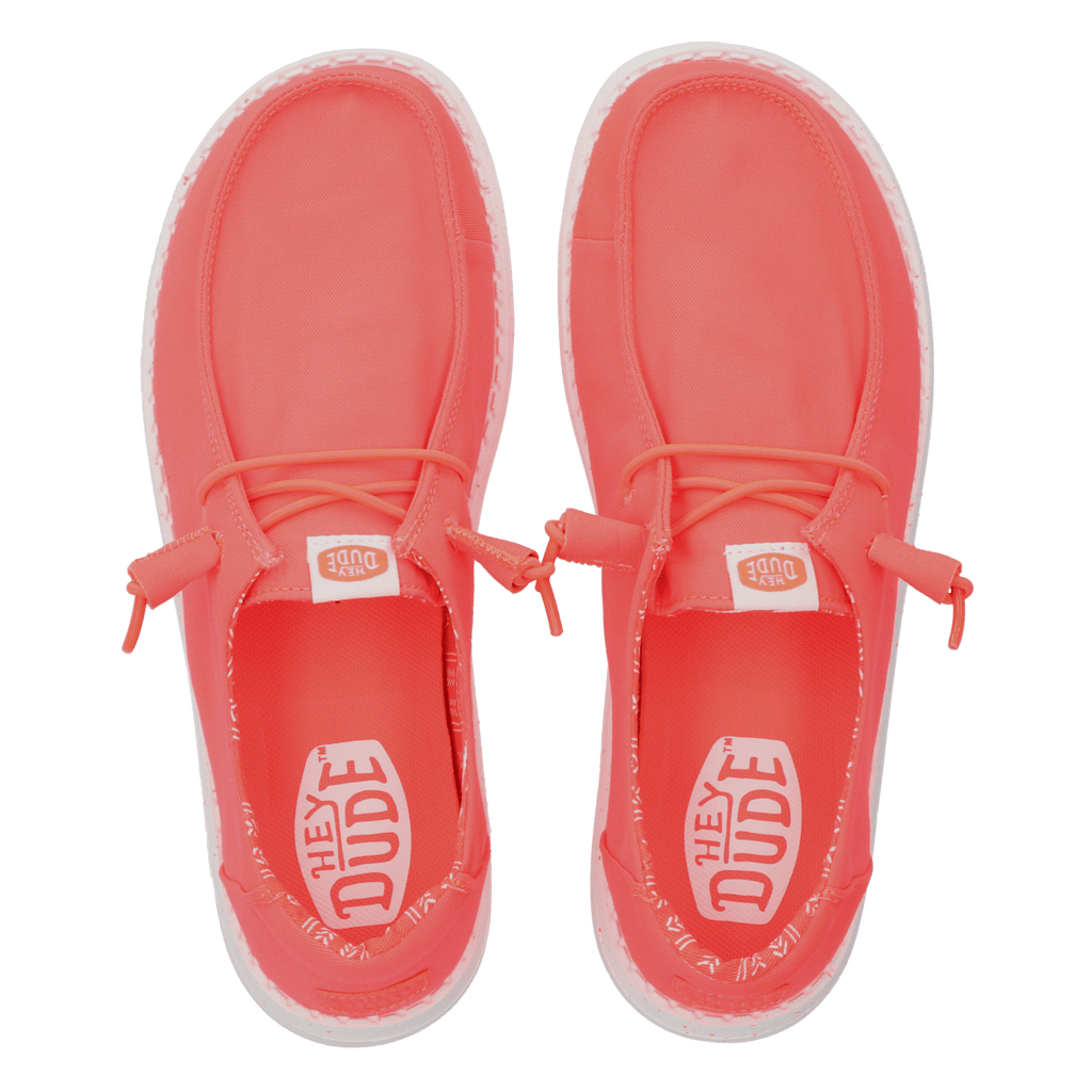 Wendy Stretch Canvas Dames Instappers Fiery Coral