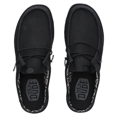 Wally Slip Canvas Heren Instappers Black/Black