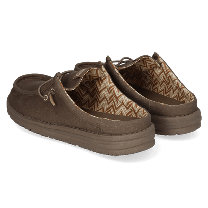 Wally Slip Canvas Heren Instappers Walnut