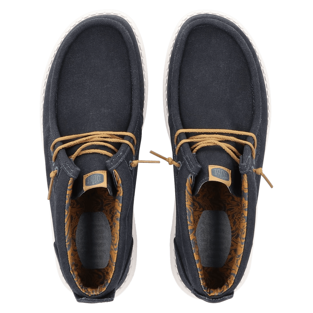 Wally Mid Waxed Canvas Heren Instappers Navy