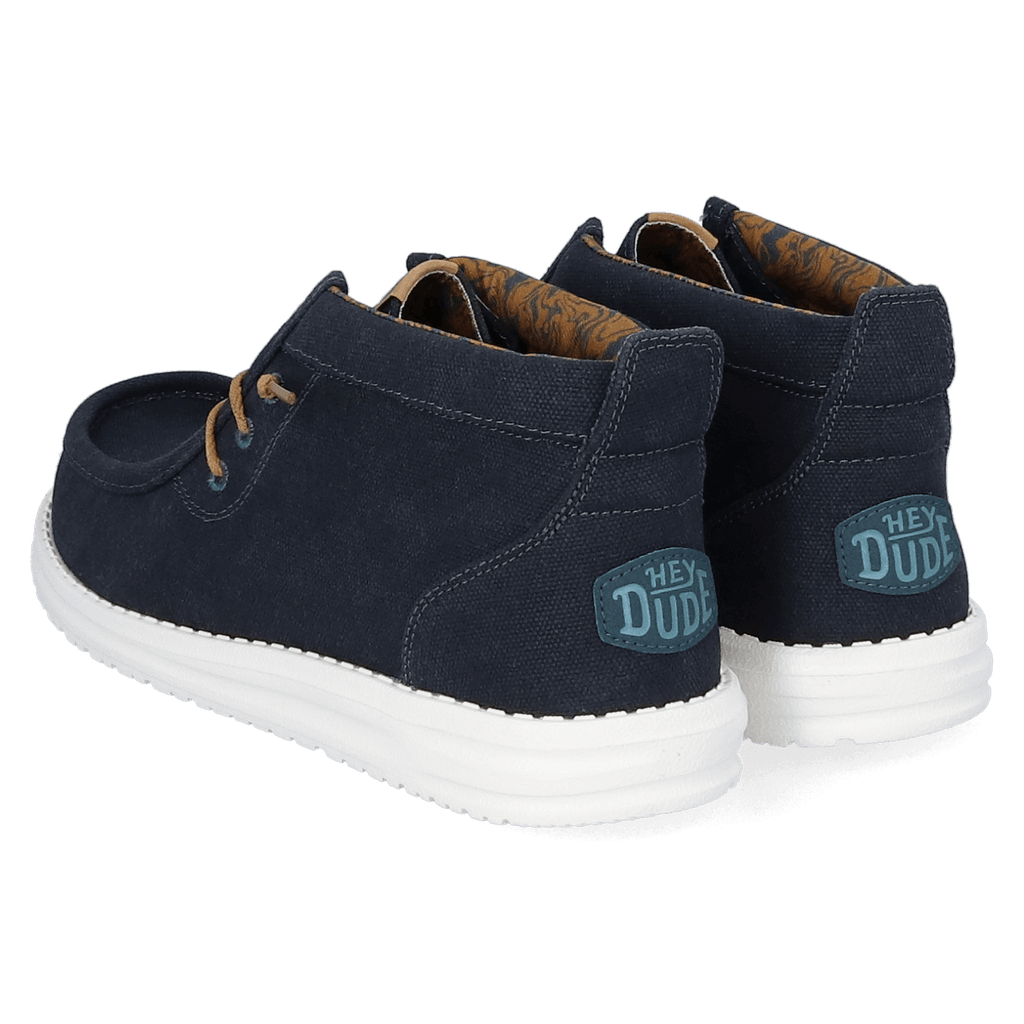 Wally Mid Waxed Canvas Heren Instappers Navy