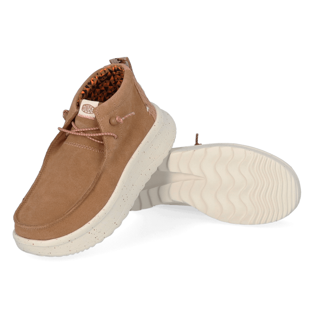 Wendy Peak Hi Suede Dames Instappers Chestnut