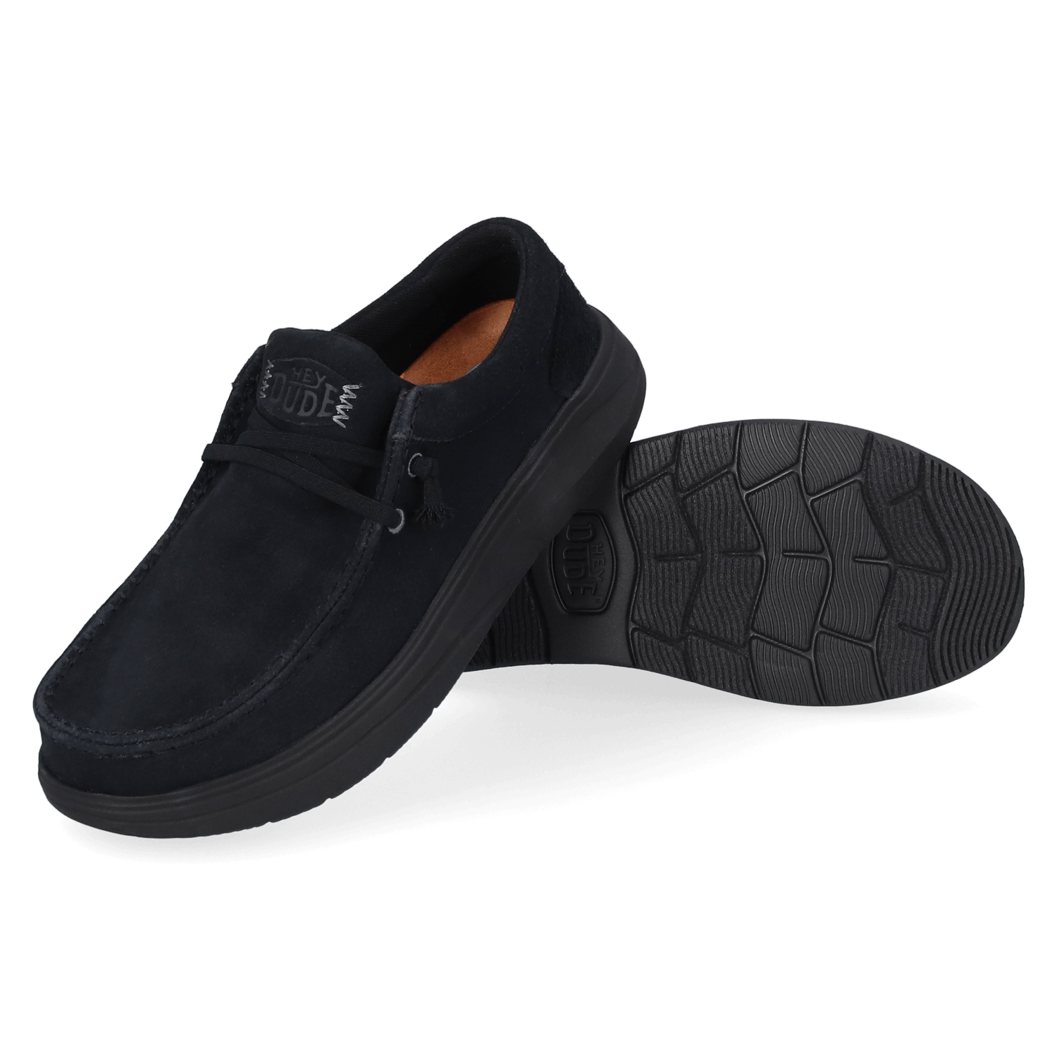 HEYDUDE Wally Grip Moc Craft Leather Heren Mocassins Black HEYDUDE Wally Grip Moc Craft Leather Heren Mocassins Black