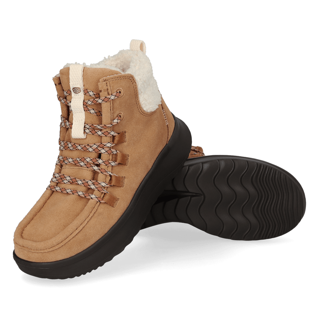 Wendy Apres Suede Cozy Dames Boots Chestnut/Black