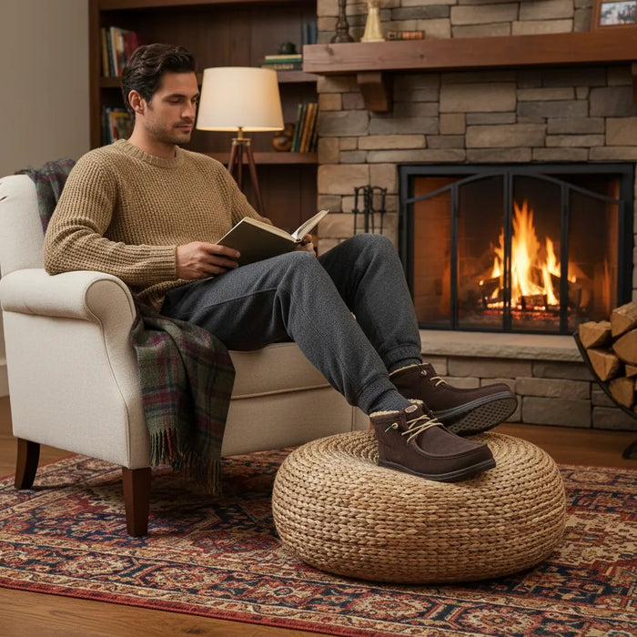 HEYDUDE Wally Mid GripR Warmth Heren Instappers Mole Brown