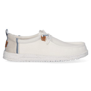 Wally Craft Linen Heren Instappers White/Stone Grey