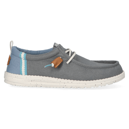 Wally Craft Linen Heren Instappers Monument Grey/Faded Denim