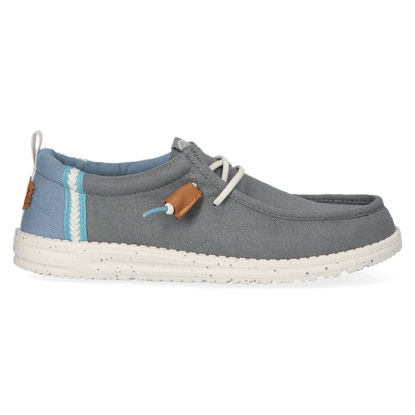 Wally Craft Linen Heren Instappers Monument Grey/Faded Denim