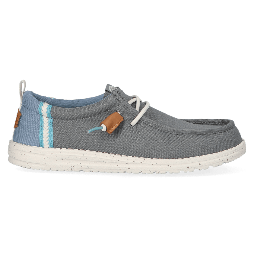 Wally Craft Linen Heren Instappers Monument Grey/Faded Denim