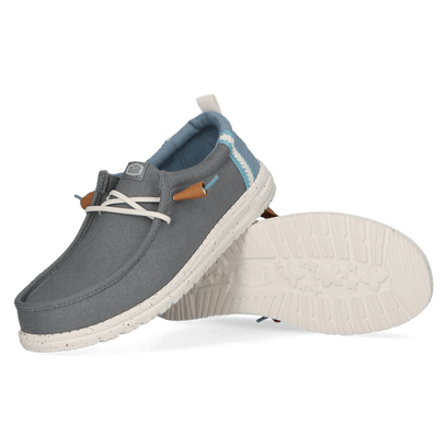 Wally Craft Linen Heren Instappers Monument Grey/Faded Denim