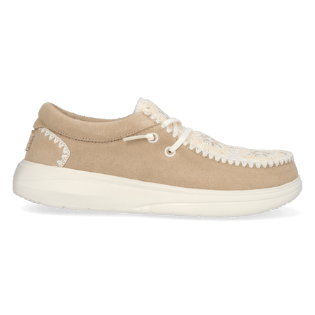 Wendy Comf Suede Crochet Dames Instappers Irish Cream/Multi