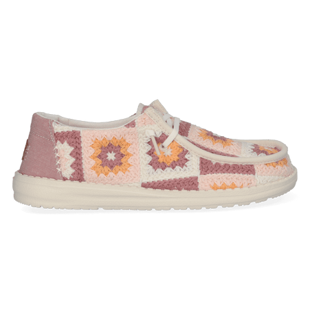 Wendy Cottage Crochet Dames Instappers Petal Pink/Multi