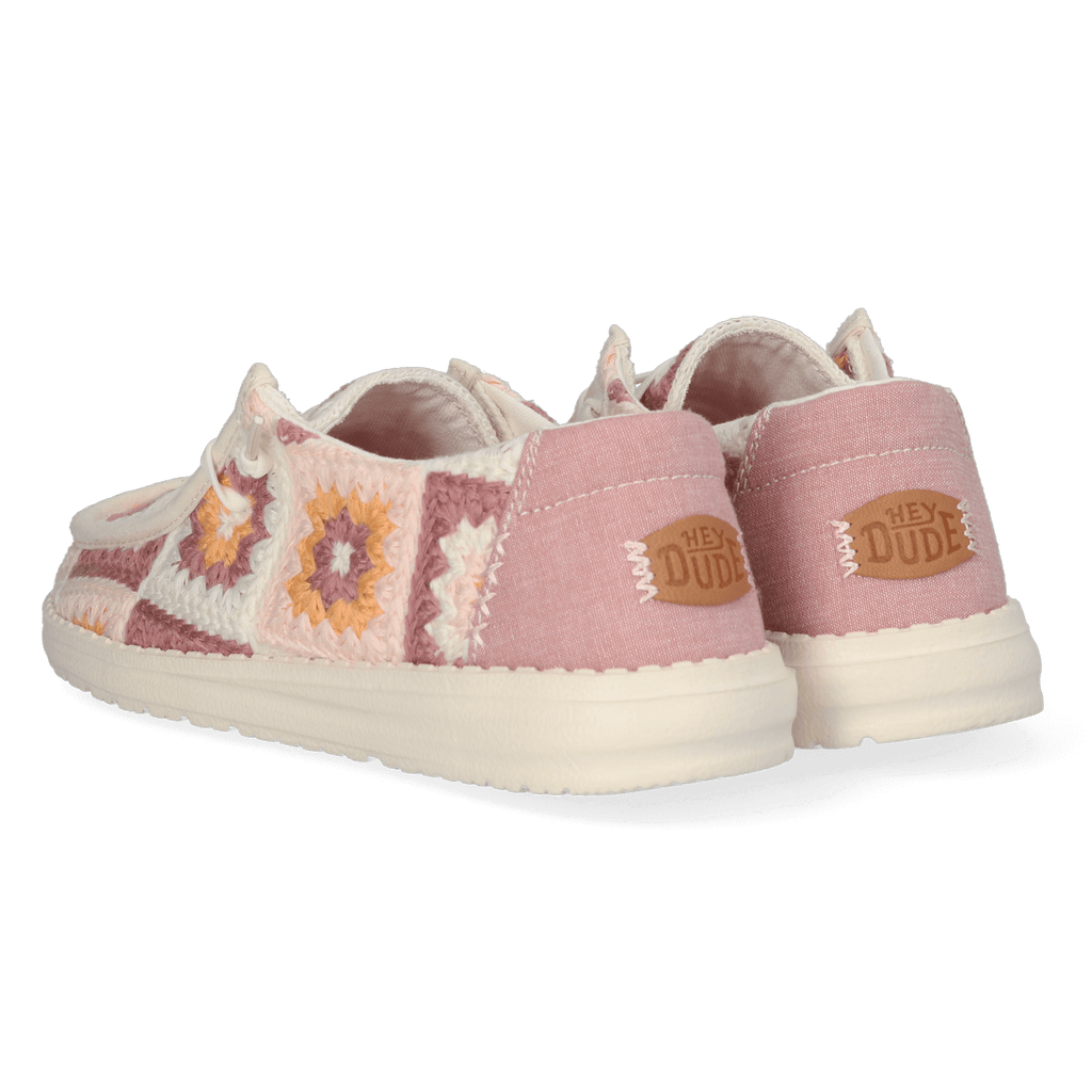 Wendy Cottage Crochet Dames Instappers Petal Pink/Multi
