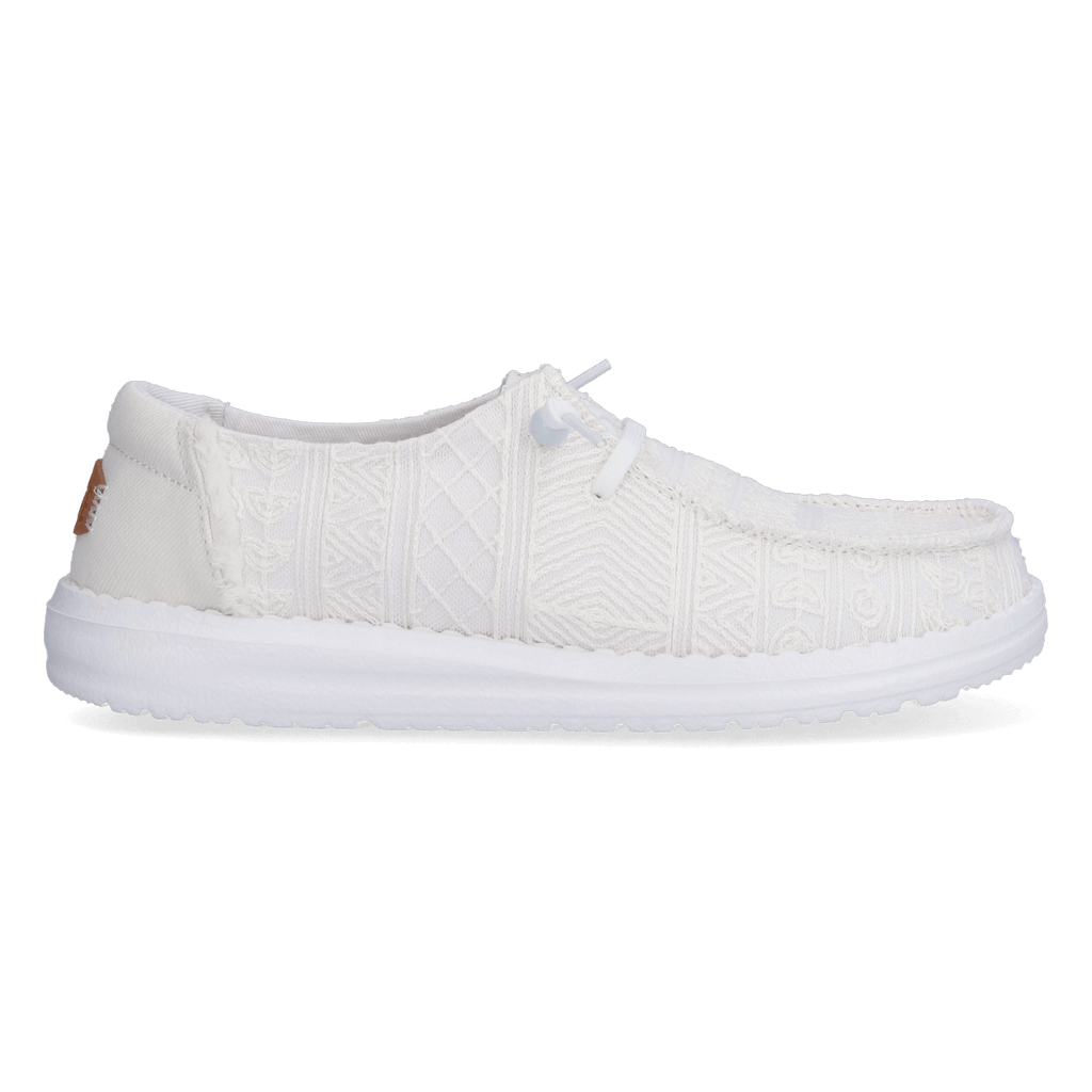 Wendy Crochet Lace Dames Instappers White