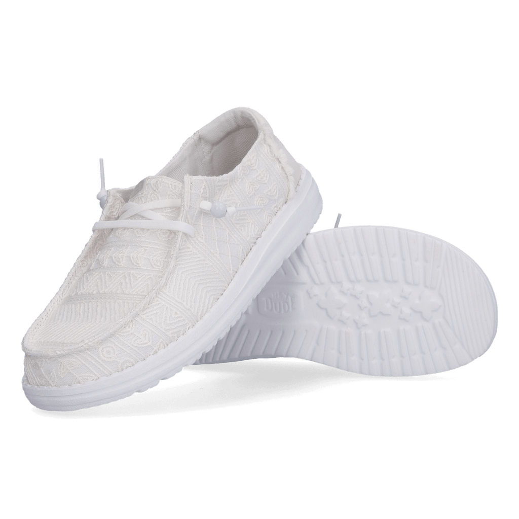 Wendy Crochet Lace Dames Instappers White