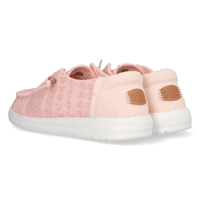 Wendy Crochet Lace Dames Instappers Pale Pink