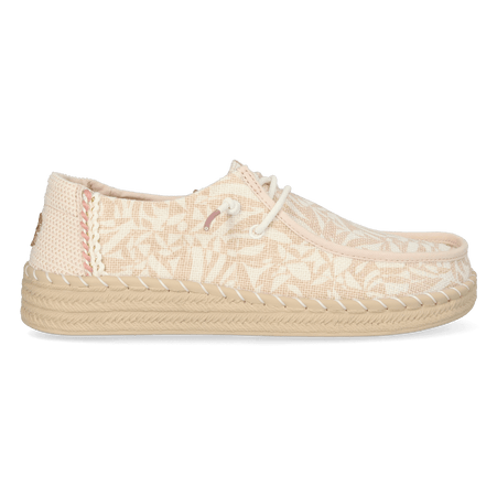 Wendy Espadrille Retro Palm Dames Instappers Pale Pink/White