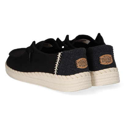 Wendy Espadrille Woven Dames Instappers Black