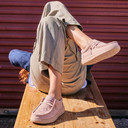 Wendy Comf Suede Lace Print Dames Instappers Rose Dust